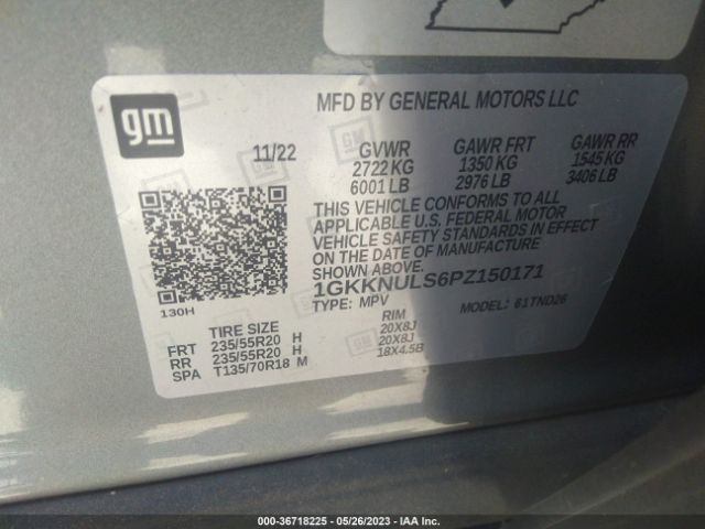 1GKKNULS6PZ150171 GMC ACADIA SLT