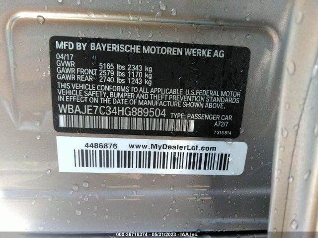 WBAJE7C34HG889504 BMW 5 Series 540i Xdrive
