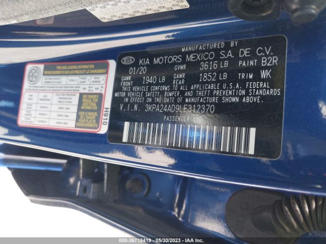 3KPA24AD9LE312370 KIA RIO S