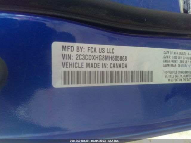 2C3CDXHG8MH605868 Dodge CHARGER GT