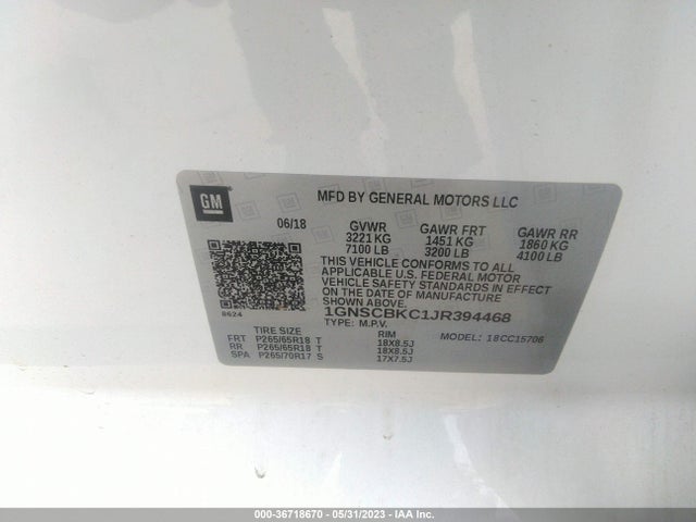 Chevrolet Tahoe Lt 2018 1GNSCBKC1JR394468 Image 10