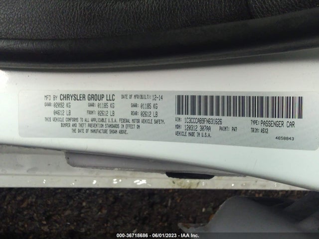 1C3CCCAB9FN631626 Chrysler 200 Limited