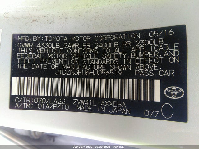 Toyota Prius V Two/five/three/four 2017 JTDZN3EU6HJ056519 Image 10