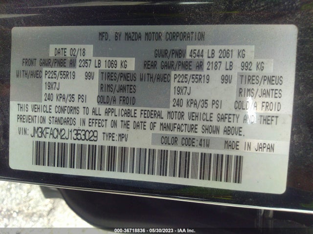 Mazda Cx-5 Touring 2018 JM3KFACM2J1353029 Image 9