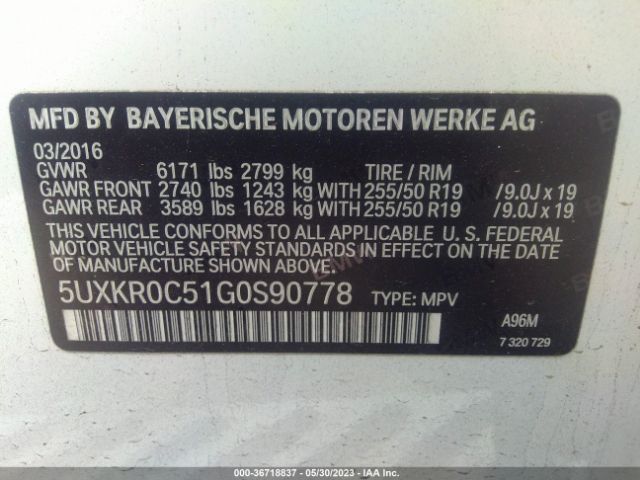 5UXKR0C51G0S90778 BMW X5 Xdrive35i