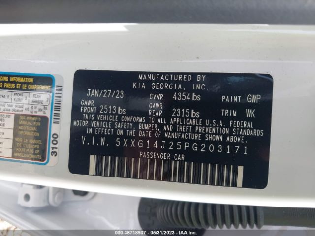 5XXG14J25PG203171 KIA K5 LXS