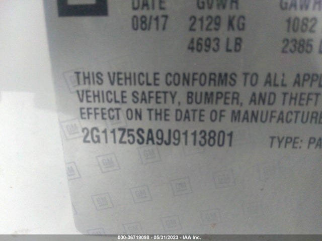 Chevrolet IMPALA LS 2018 2G11Z5SA9J9113801 Image 10