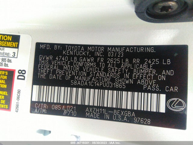 58ADA1C14PU031865 Lexus Es Es 300h