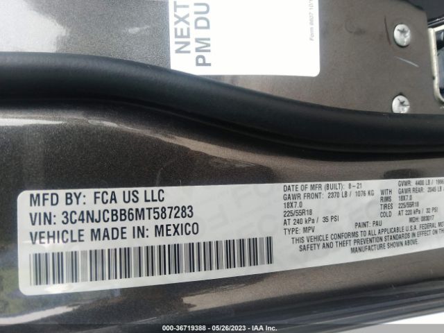 3C4NJCBB6MT587283 Jeep Compass Altitude