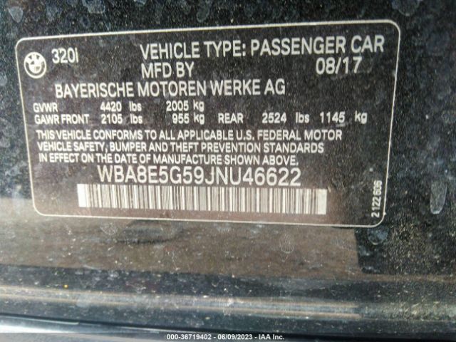 WBA8E5G59JNU46622 BMW 3 Series 320i Xdrive