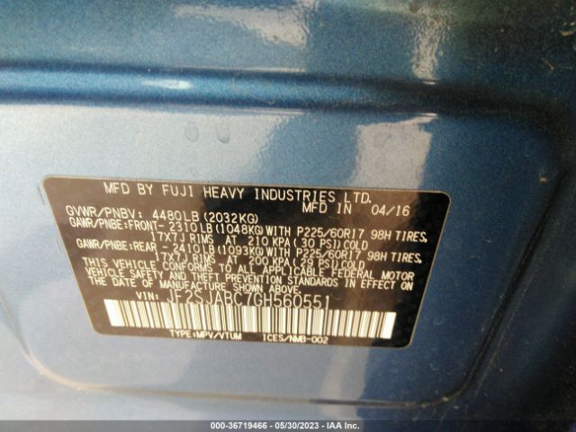 JF2SJABC7GH560551 Subaru Forester 2.5i
