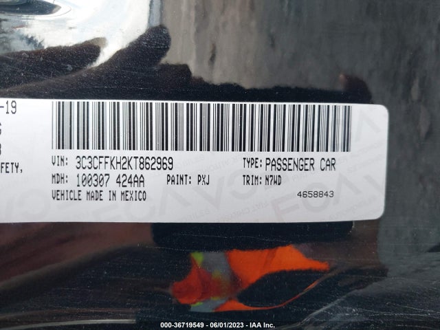 2019 Fiat 500, VIN: 3C3CFFKH2KT862969