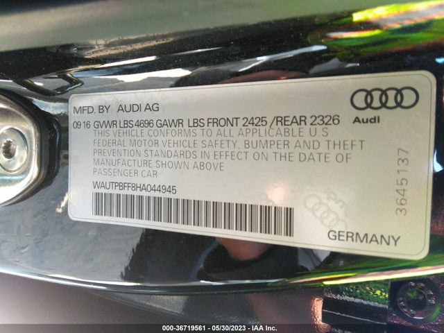 2017 Audi A3, VIN: WAUTPBFF8HA044945