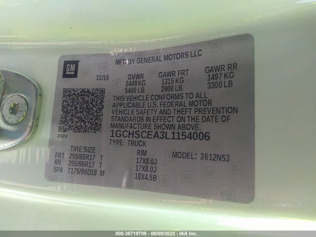 Chevrolet Colorado 2wd Lt 2020 1GCHSCEA3L1154006 Image 9