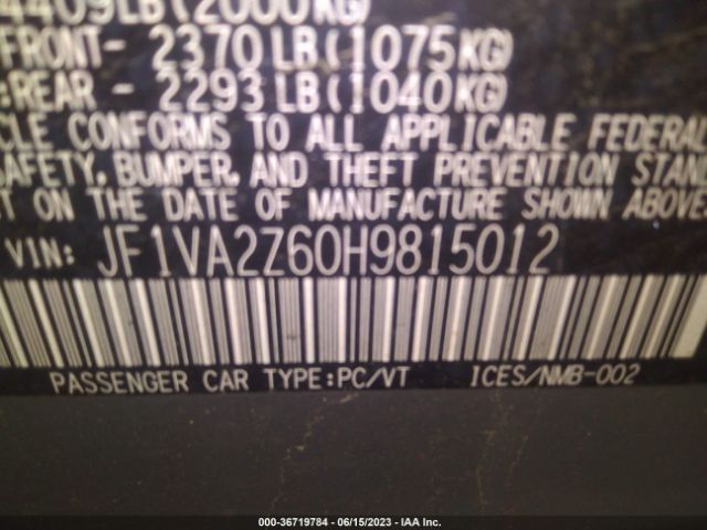 JF1VA2Z60H9815012 Subaru Wrx Sti Limited