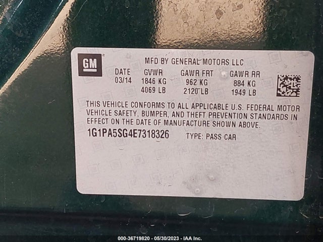 Chevrolet CRUZE LS 2014 1G1PA5SG4E7318326 Image 9
