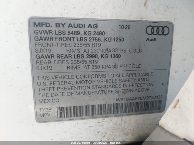 Audi Q5 Premium Plus 2021 WA1BAAFY5M2023433 Image 9