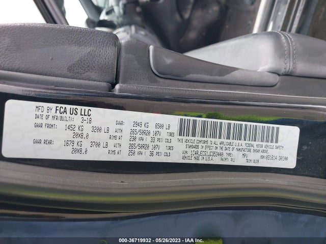 1C4RJECG1JC353440 Jeep Grand Cherokee High Altitude