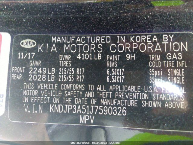 KNDJP3A51J7590326 KIA SOUL +