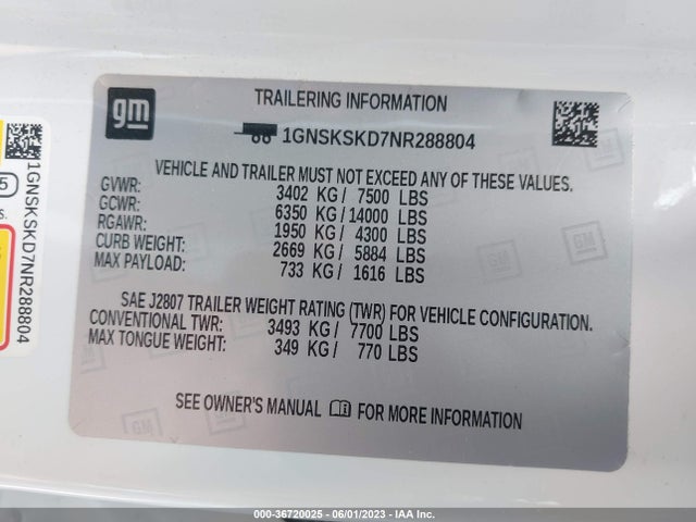 Chevrolet Tahoe Premier 2022 1GNSKSKD7NR288804 Image 9