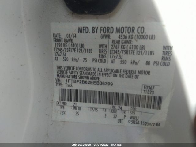 1FTBF2B62EEB36399 Ford Super Duty F-250 Srw Xl/xlt