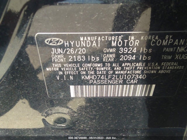 Hyundai ELANTRA SE 2020 KMHD74LF2LU107340 Image 10