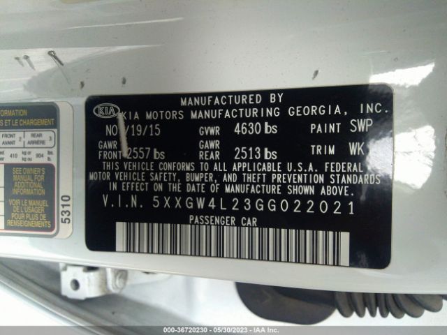 5XXGW4L23GG022021 KIA OPTIMA SX