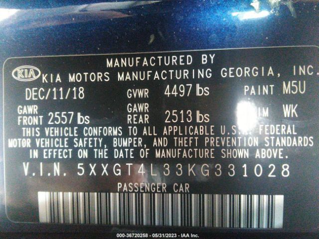 5XXGT4L33KG331028 KIA Optima Lx