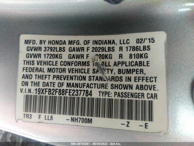 Honda Civic Sedan Ex 2015 19XFB2F88FE237784 Image 11