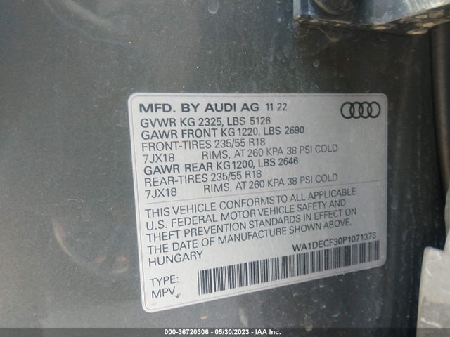 WA1DECF30P1071378 Audi Q3 S Line Premium