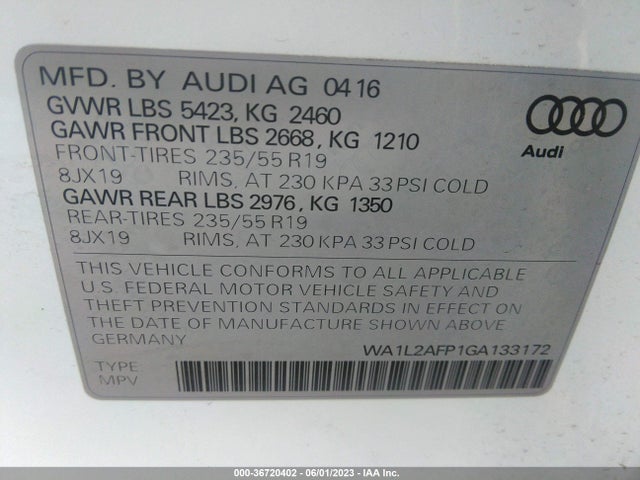 WA1L2AFP1GA133172 Audi Q5 Premium Plus
