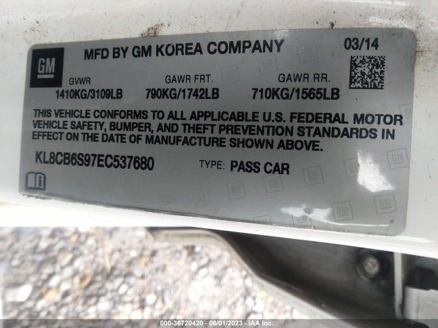 Chevrolet SPARK LS 2014 KL8CB6S97EC537680 Image 9