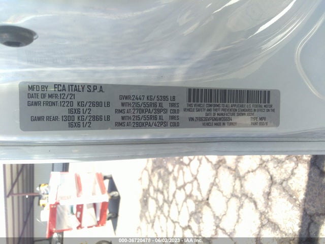 ZFB636VP6N6W06694 RAM Promaster City