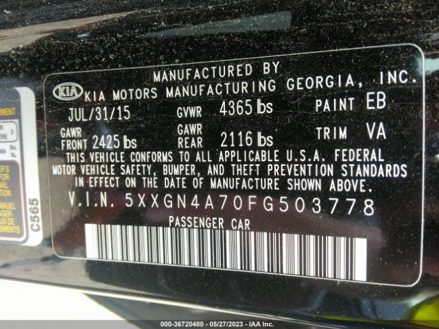 5XXGN4A70FG503778 KIA OPTIMA EX