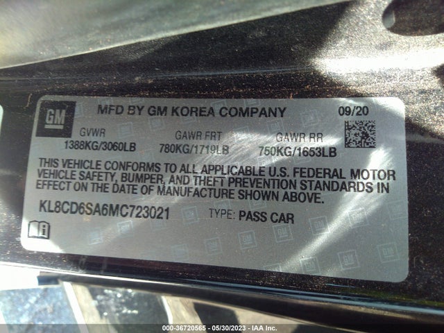 Chevrolet SPARK 1LT 2021 KL8CD6SA6MC723021 Image 9