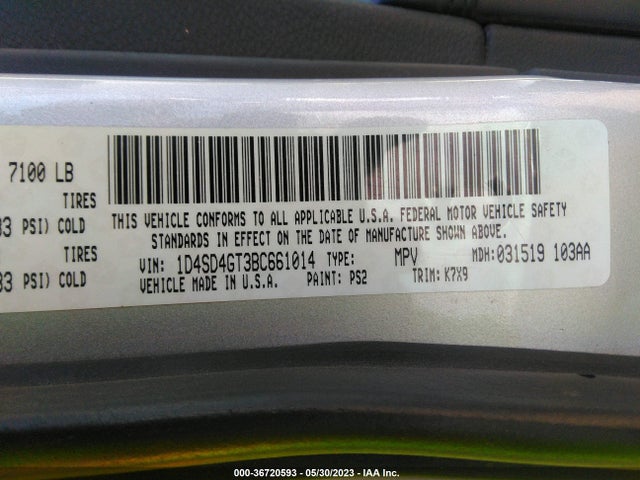 2011 DODGE DURANGO CREW VIN: 1D4SD4GT3BC661014