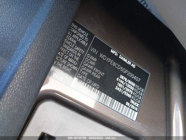 Freightliner Sprinter Vans 2016 WDYPE8CD5GP200407 Image 10