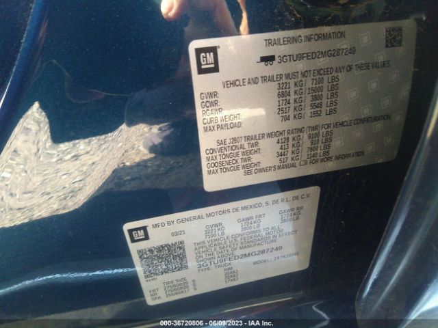 3GTU9FED2MG287249 GMC Sierra 1500 Denali