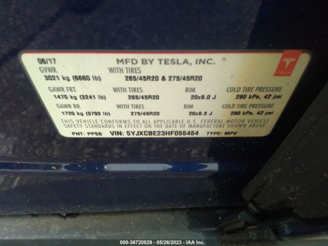 5YJXCBE23HF055454 Tesla Model X 100d/75d/90d