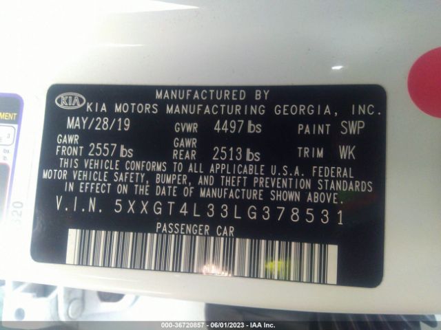 5XXGT4L33LG378531 KIA Optima S