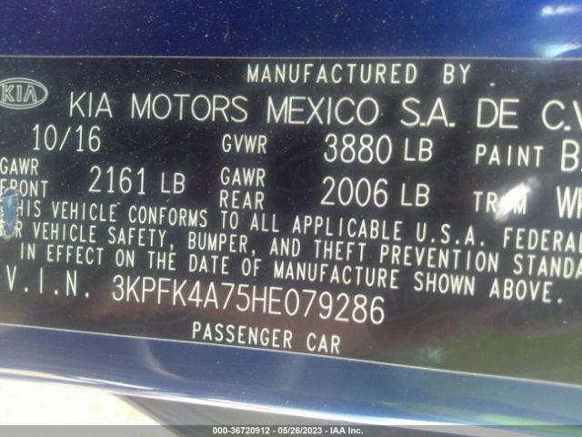 3KPFK4A75HE079286 KIA FORTE LX