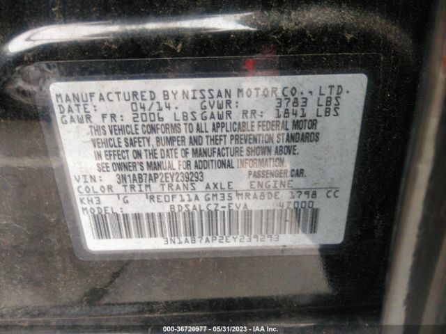 3N1AB7AP2EY239293 Nissan SENTRA S