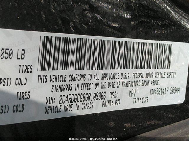 2C4RDGCG8GR109366 Dodge Grand Caravan Sxt Plus