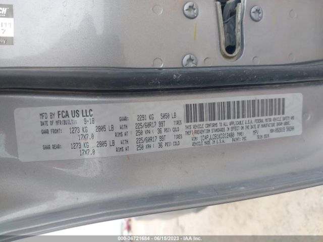 1C4PJLCB1KD312480 Jeep Cherokee Latitude