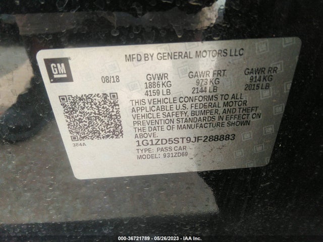Chevrolet MALIBU LT 2018 1G1ZD5ST9JF288883 Image 11