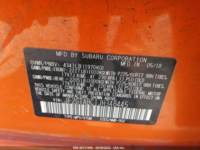 JF2GTABC1JH348445 Subaru Crosstrek Premium