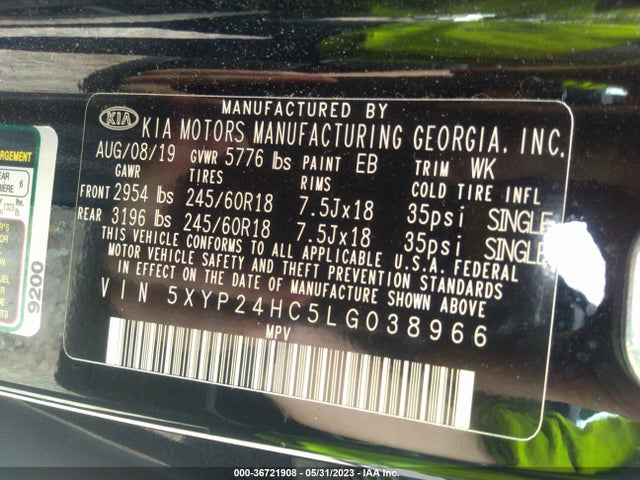 2020 Kia Telluride, VIN: 5XYP24HC5LG038966
