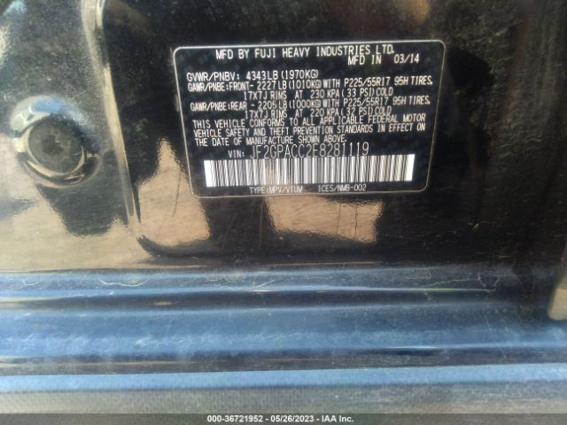 JF2GPACC2E8281119 Subaru Xv Crosstrek Premium