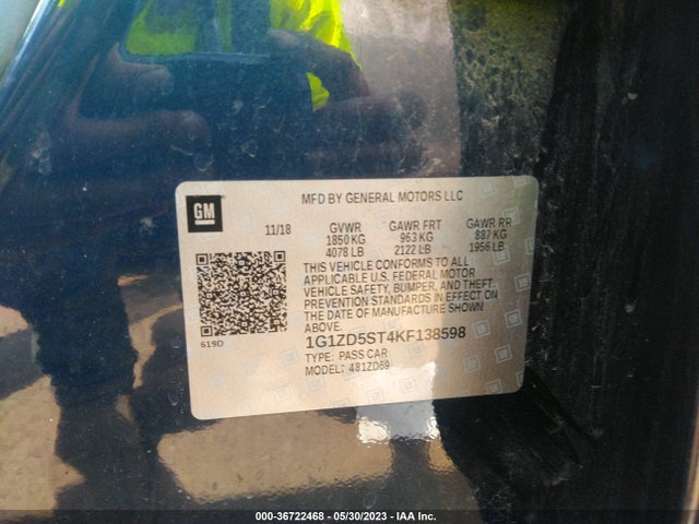 Chevrolet MALIBU LT 2019 1G1ZD5ST4KF138598 Image 9