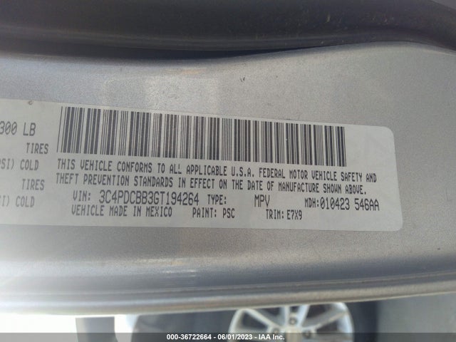 Dodge Journey Sxt 2016 3C4PDCBB3GT194264 Image 9